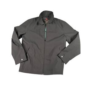 TF Men's Fashion Black Green Plaid Zip Up Jacket Large NWT *